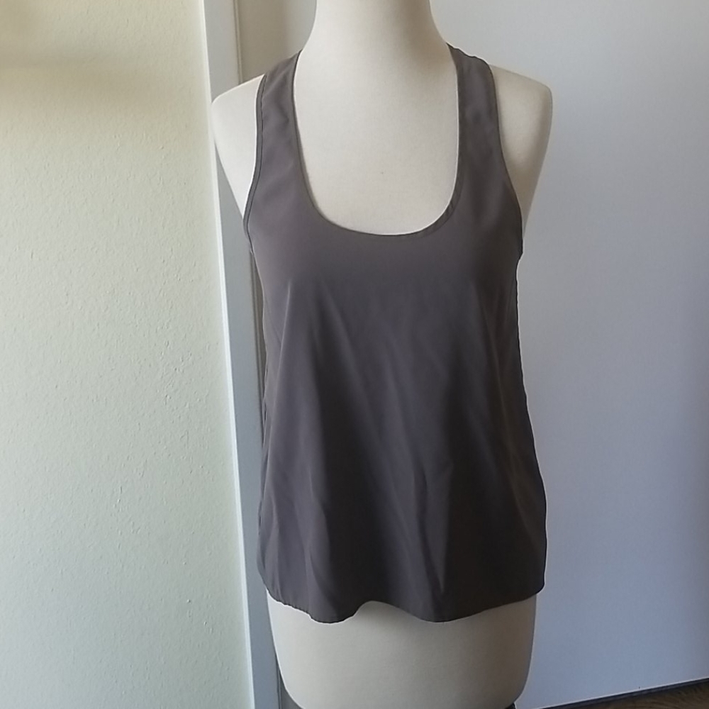Frenchi Gray Racerback Scoop Neck Tank Top Blouse